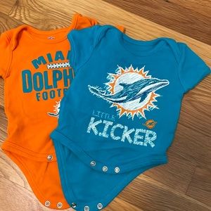 NFL Miami dolphin 0-3 month onesies